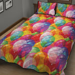 Colorful Balloon Pattern Print Quilt Bed Set