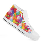 Colorful Balloon Pattern Print White High Top Shoes