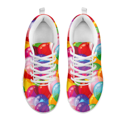 Colorful Balloon Pattern Print White Sneakers
