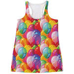 Colorful Balloon Pattern Print Women's Racerback Tank Top
