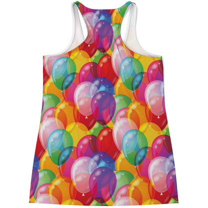 Colorful Balloon Pattern Print Women's Racerback Tank Top