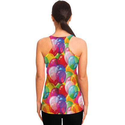 Colorful Balloon Pattern Print Women's Racerback Tank Top