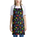 Colorful Block Puzzle Game Pattern Print Apron