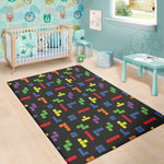 Colorful Block Puzzle Game Pattern Print Area Rug