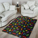 Colorful Block Puzzle Game Pattern Print Area Rug
