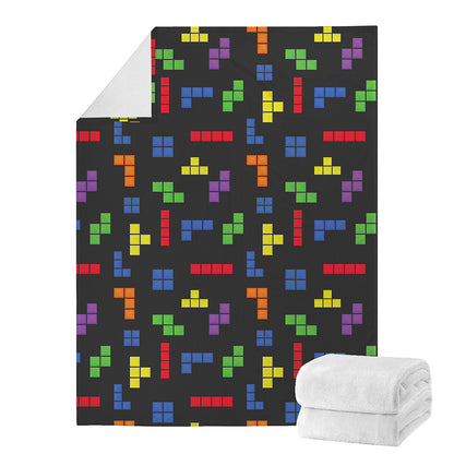Colorful Block Puzzle Game Pattern Print Blanket