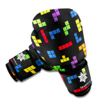Colorful Block Puzzle Game Pattern Print Boxing Gloves