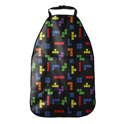 Colorful Block Puzzle Game Pattern Print Car Seat Organizers
