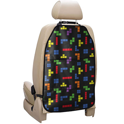 Colorful Block Puzzle Game Pattern Print Car Seat Organizers