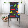 Colorful Block Puzzle Game Pattern Print Dining Chair Slipcover