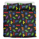 Colorful Block Puzzle Game Pattern Print Duvet Cover Bedding Set