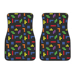 Colorful Block Puzzle Game Pattern Print Front Car Floor Mats