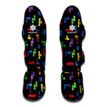 Colorful Block Puzzle Game Pattern Print Muay Thai Shin Guard