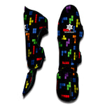 Colorful Block Puzzle Game Pattern Print Muay Thai Shin Guard