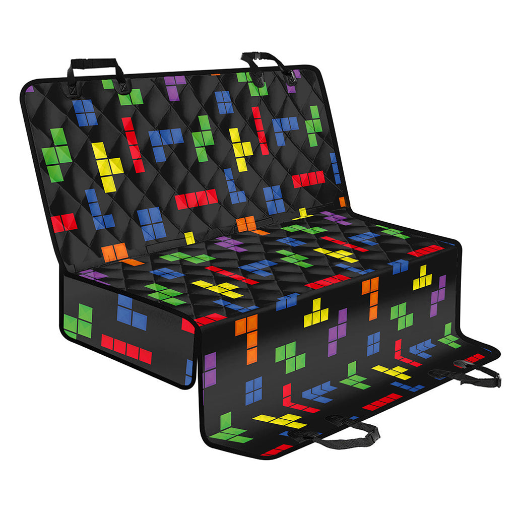 Colorful Block Puzzle Game Pattern Print Pet Car Back Seat Cover