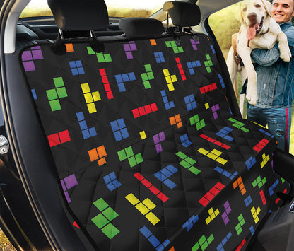 Colorful Block Puzzle Game Pattern Print Pet Car Back Seat Cover