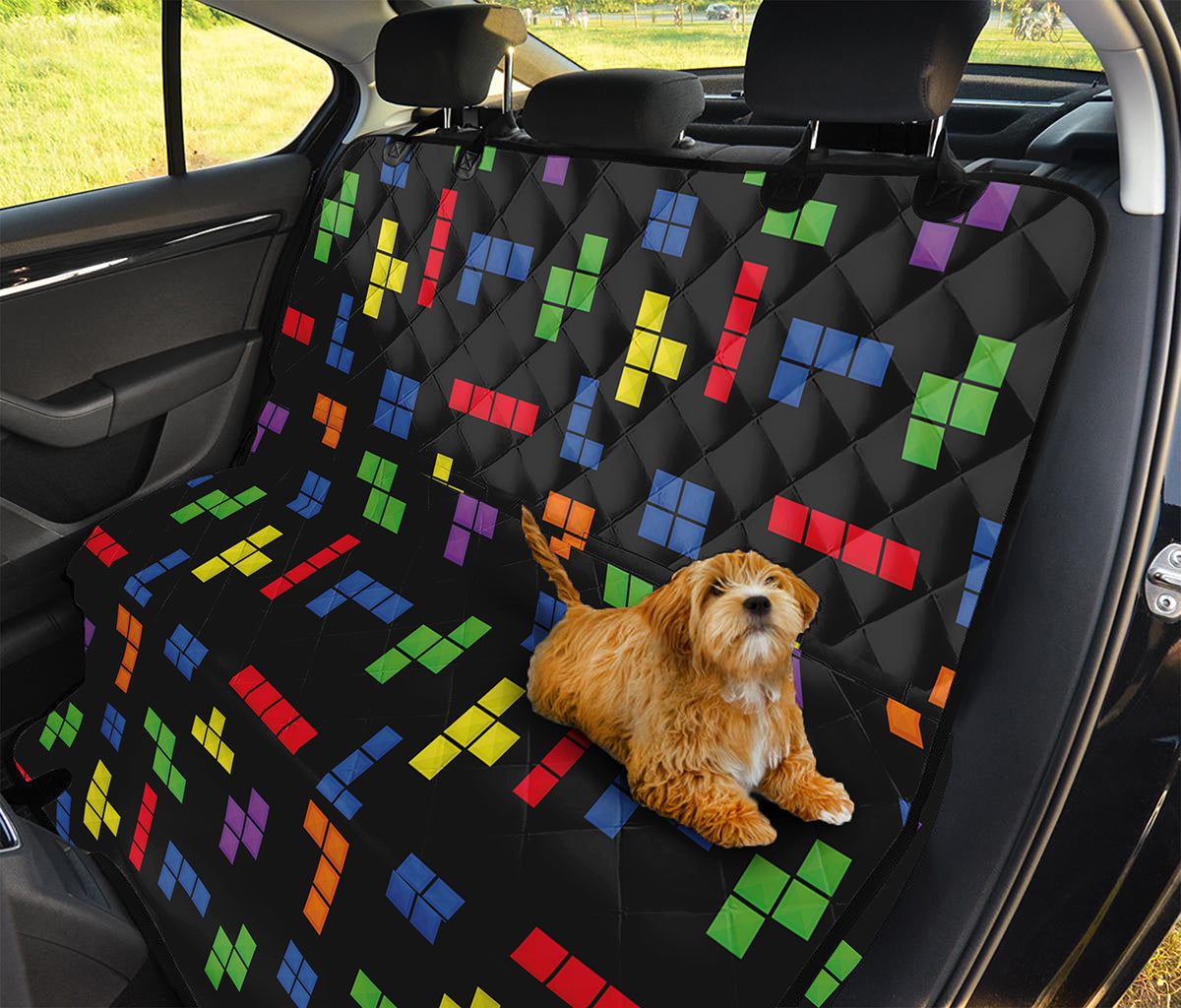 Colorful Block Puzzle Game Pattern Print Pet Car Back Seat Cover