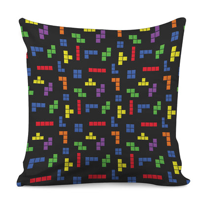 Colorful Block Puzzle Game Pattern Print Pillow Cover