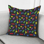 Colorful Block Puzzle Game Pattern Print Pillow Cover