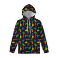Colorful Block Puzzle Game Pattern Print Pullover Hoodie