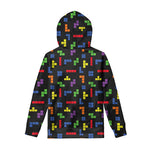 Colorful Block Puzzle Game Pattern Print Pullover Hoodie