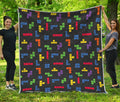 Colorful Block Puzzle Game Pattern Print Quilt