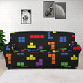 Colorful Block Puzzle Game Pattern Print Sofa Cover
