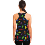 Colorful Block Puzzle Game Pattern Print Women's Racerback Tank Top