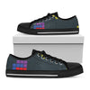 Colorful Block Puzzle Video Game Print Black Low Top Shoes