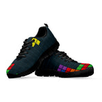 Colorful Block Puzzle Video Game Print Black Sneakers
