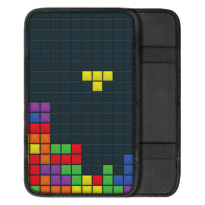 Colorful Block Puzzle Video Game Print Car Center Console Cover