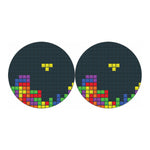 Colorful Block Puzzle Video Game Print Car Coasters