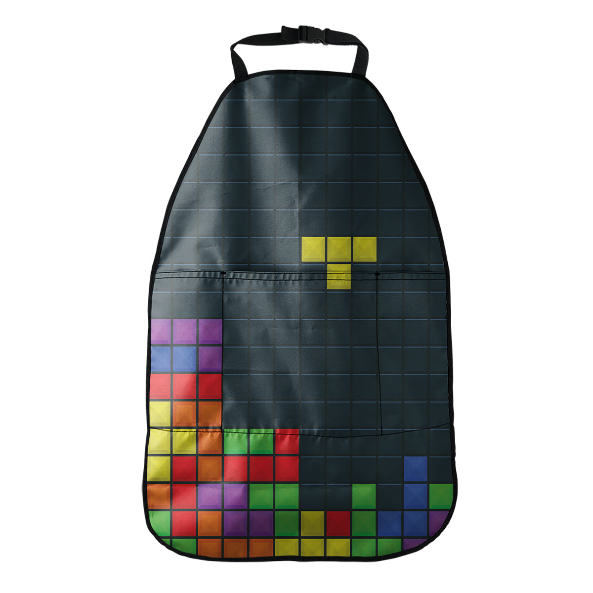 Colorful Block Puzzle Video Game Print Car Seat Organizers