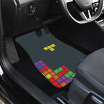 Colorful Block Puzzle Video Game Print Front Car Floor Mats