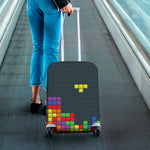 Colorful Block Puzzle Video Game Print Luggage Cover