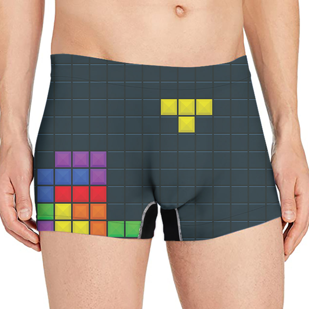 Colorful Block Puzzle Video Game Print Men's Boxer Briefs