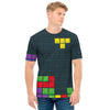 Colorful Block Puzzle Video Game Print Men's T-Shirt