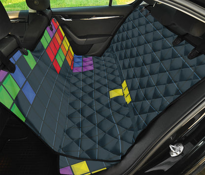 Colorful Block Puzzle Video Game Print Pet Car Back Seat Cover
