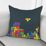 Colorful Block Puzzle Video Game Print Pillow Cover