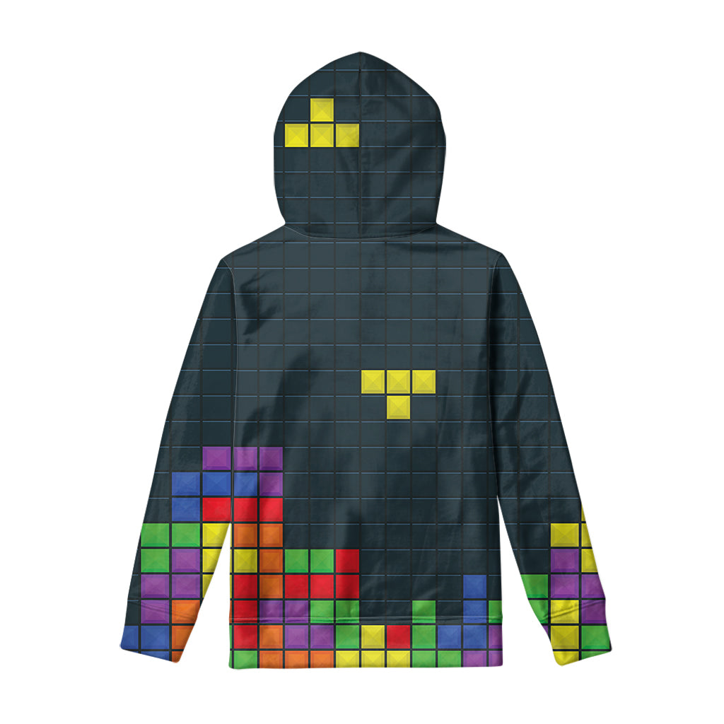 Colorful Block Puzzle Video Game Print Pullover Hoodie