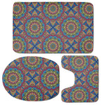 Colorful Bohemian Mandala Pattern Print 3 Piece Bath Mat Set