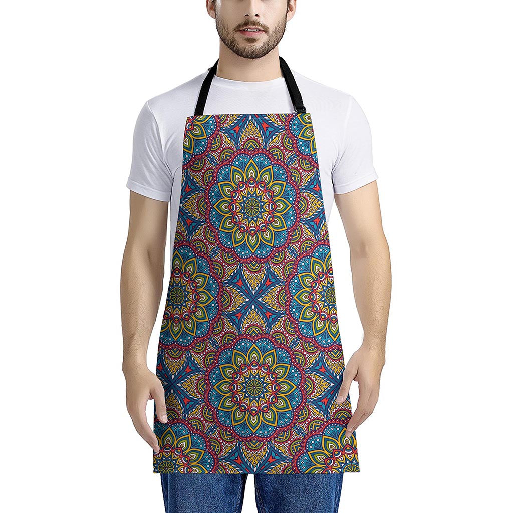 Colorful Bohemian Mandala Pattern Print Apron
