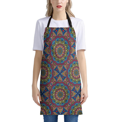 Colorful Bohemian Mandala Pattern Print Apron
