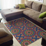 Colorful Bohemian Mandala Pattern Print Area Rug GearFrost