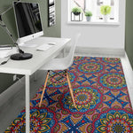 Colorful Bohemian Mandala Pattern Print Area Rug GearFrost