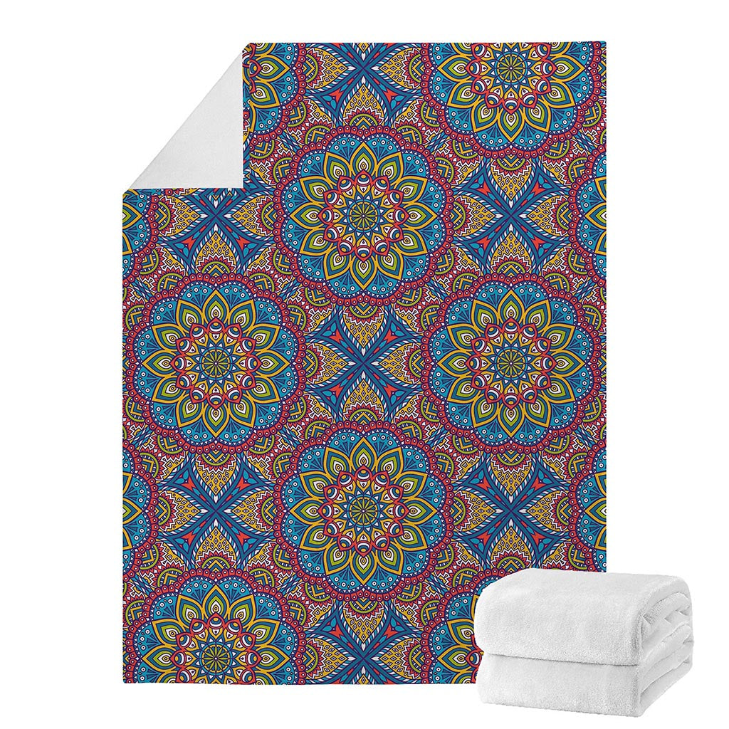 Colorful Bohemian Mandala Pattern Print Blanket