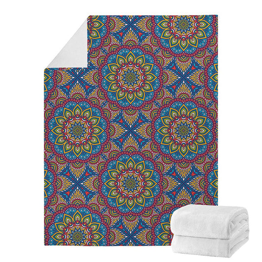 Colorful Bohemian Mandala Pattern Print Blanket
