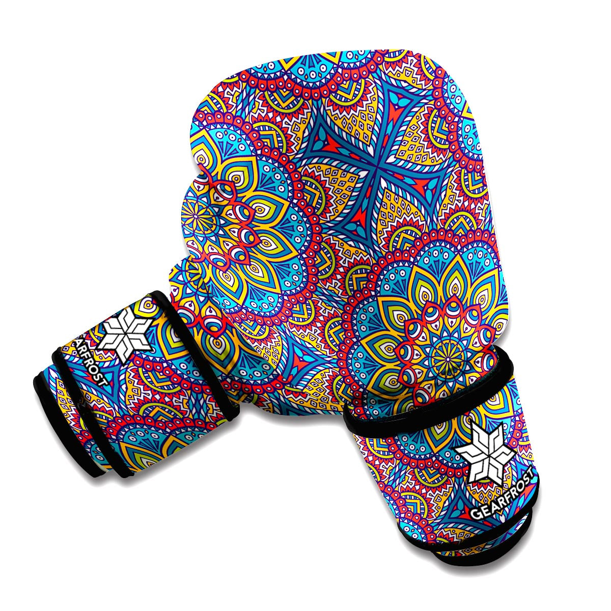 Colorful Bohemian Mandala Pattern Print Boxing Gloves
