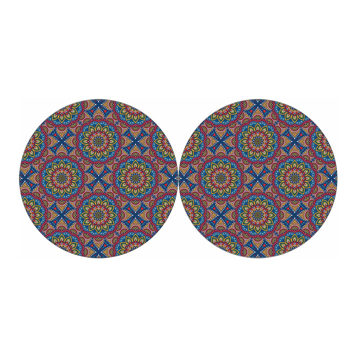 Colorful Bohemian Mandala Pattern Print Car Coasters