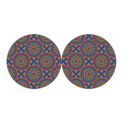 Colorful Bohemian Mandala Pattern Print Car Coasters